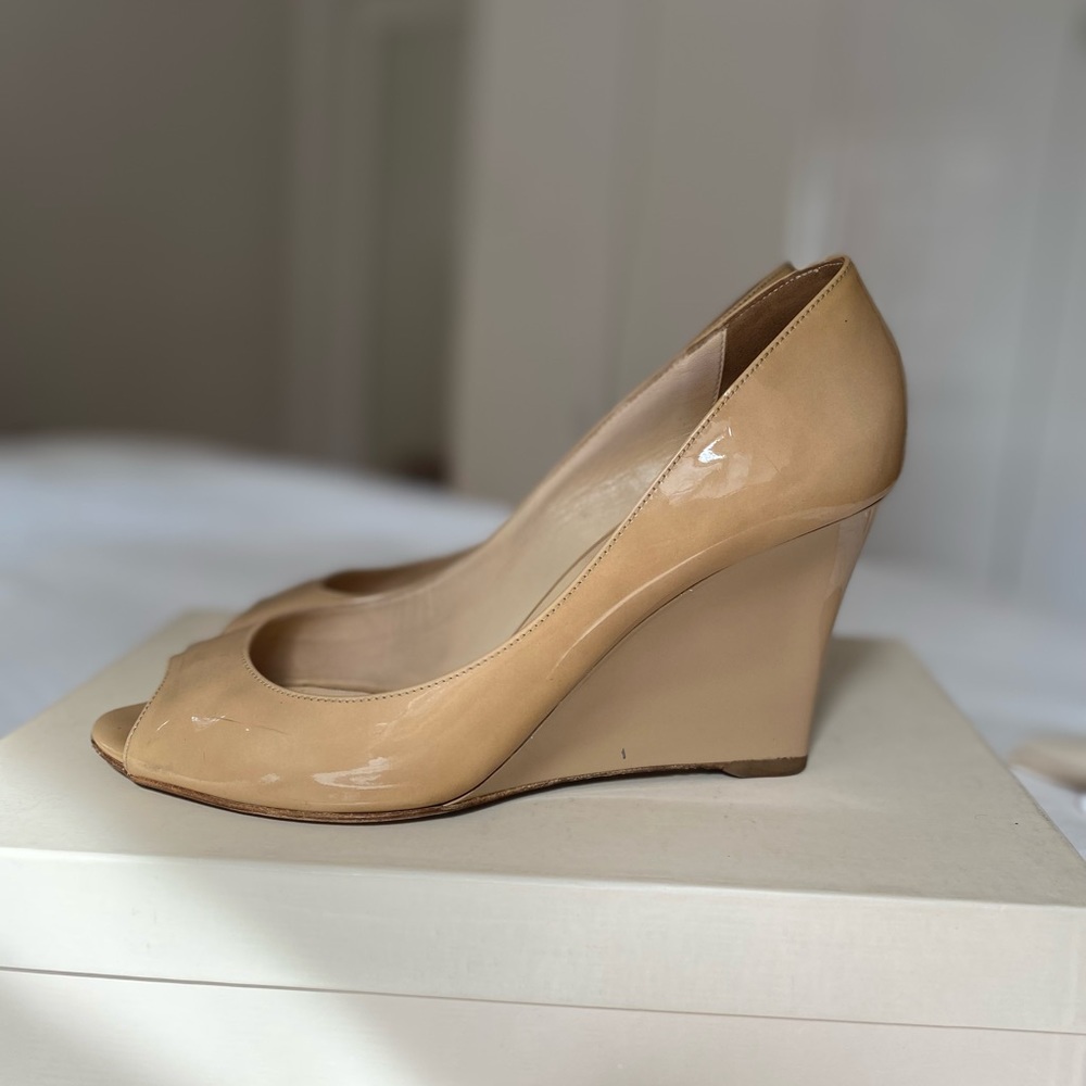 Jimmy Choo Baxen, Patent Leather - Nude, Size 40